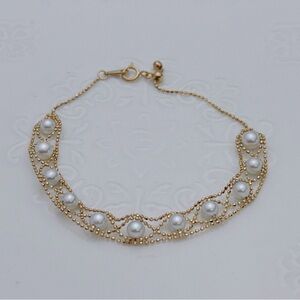 26B136 S925 High Quality Freshwater Pearl Adjustable Bracelet